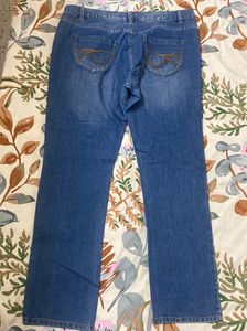New High waist Straight Fit Blue Denim Jeans Women
