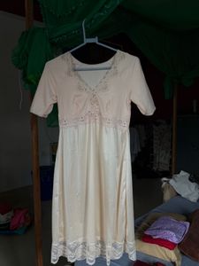 Ivory Lace Satin Nightdress