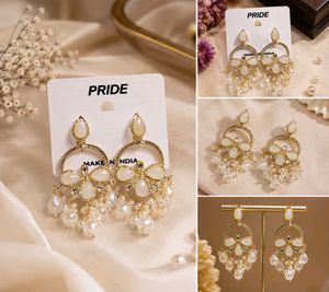 Elegant Pearl Chandelier Earrings