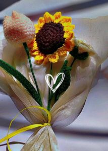 CrochetSunflower🌻, rose🌹 and tulip🌷  Flower Bou