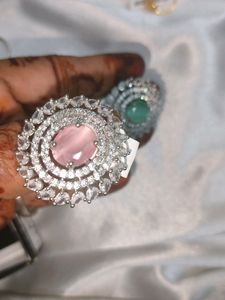 Cubic Zirconia American Diamond Silver Part Ring