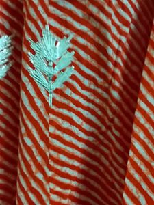 Red Striped Leheriya Skirt