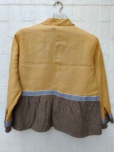 New with tag Korean Stylish Yellow Peplum Top