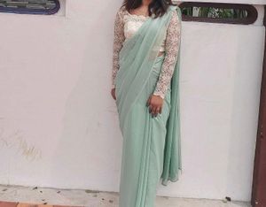 Elegant Pastel Green Saree