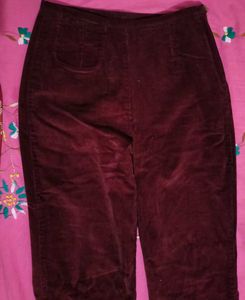 Velvet Burgundy Pants