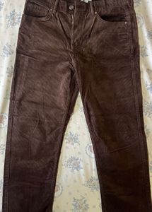 H&amp;M Brown Corduroy Trousers | Straight Fit | Excel