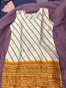 Women's Orange & White Kurta