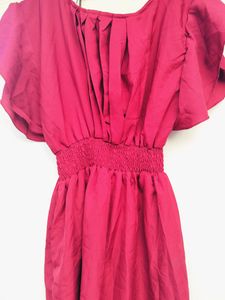 Red Flared Sleeve Dress