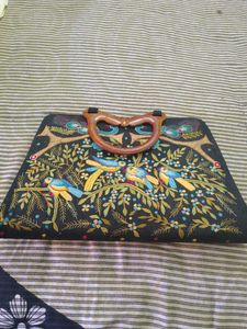 Unique Embroidered Bird Clutch