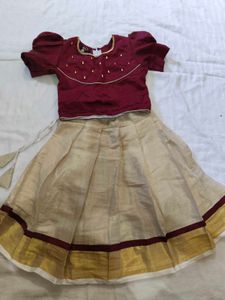 Beautiful Pattu pavada Set for Girls