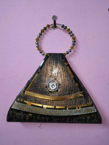 Unique Triangle Clutch with Embellishments
