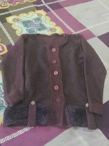 Burgundy Knit Cardigan