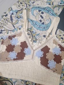 Crochet Crop Top with Jeans