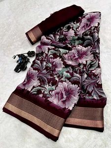 FESTIVAL 🧧🪔 SELL ELEGANT FLORAL PURPLE 💜 SAREE
