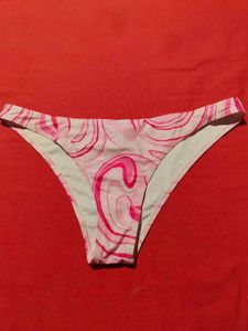 Pink &amp; White Printed Women’s Thong Panty – XL