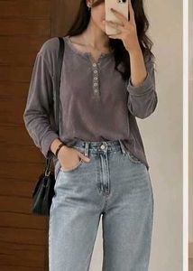 Vintage Wash Henley Top