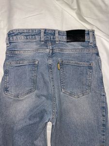 Stone Blue Korean Strechable Wide Legs Jeans