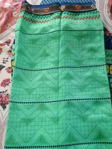 Vibrant Geometric Print Saree