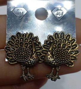 Peacock Design Stud Earrings