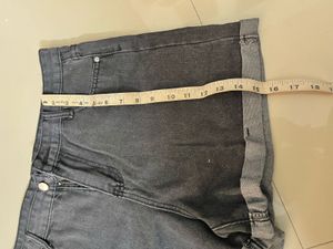 High Waisted Rolled Hem Denim Shorts