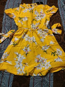 Shein Yellow Floral Mini Dress