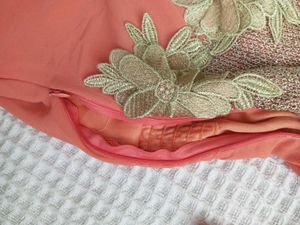 Peach Embellished Ethnic Gown