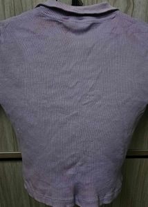 Cute Purple Ribbed Top