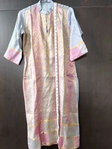 Elegant Silk Kurta with Chinese collar