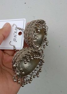 Silver Jhumka Earrings