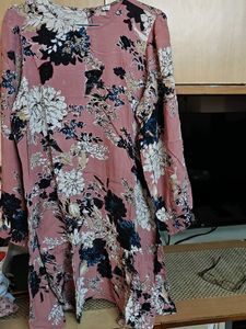 Floral Print Long Sleeve Tunic Top