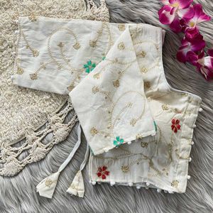 Embroidered Cream Blouse