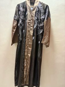 Elegant Brown Abaya with Leaf Design