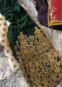 Elegant Green Embroidered Lehenga Skirt