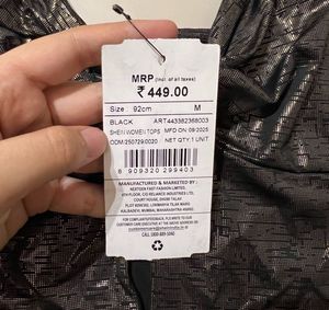 Sparkly Black Camisole Top