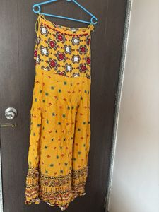 Boho Print Yellow Maxi Dress