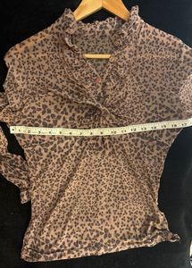Chic Printed Imported Mesh Top