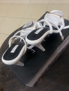 Elle White Strappy Heeled Sandals