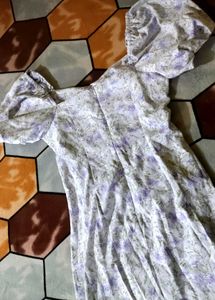 Floral Print Puff Sleeve Dress
