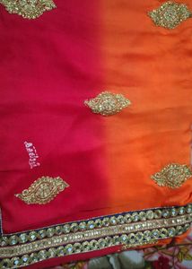 Elegant Ombre Saree with Embroidery