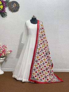Navratri Special Beautiful & Premium White Gown