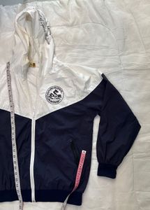 Men's White &amp; Navy Windbreaker Jacket