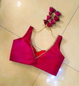 Silk Padded Back Hook Blouse