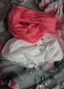 Dupattas - Pink & White