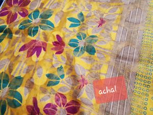 Beautiful Daliy wear  Yellow Saree