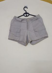 Women's Light Gray Cargo Shorts