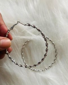 Silver Plated Braided Hoops