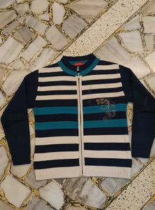 Striped Zip-Up Sweater