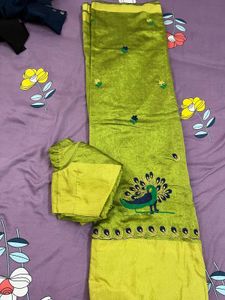 Lime Green saree with blouse