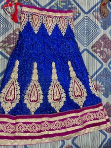 Royal Blue Embroidered Lehenga Skirt