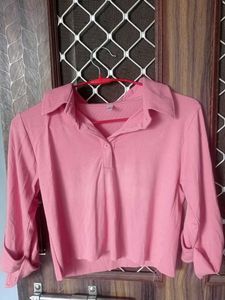 Pink collar top✨